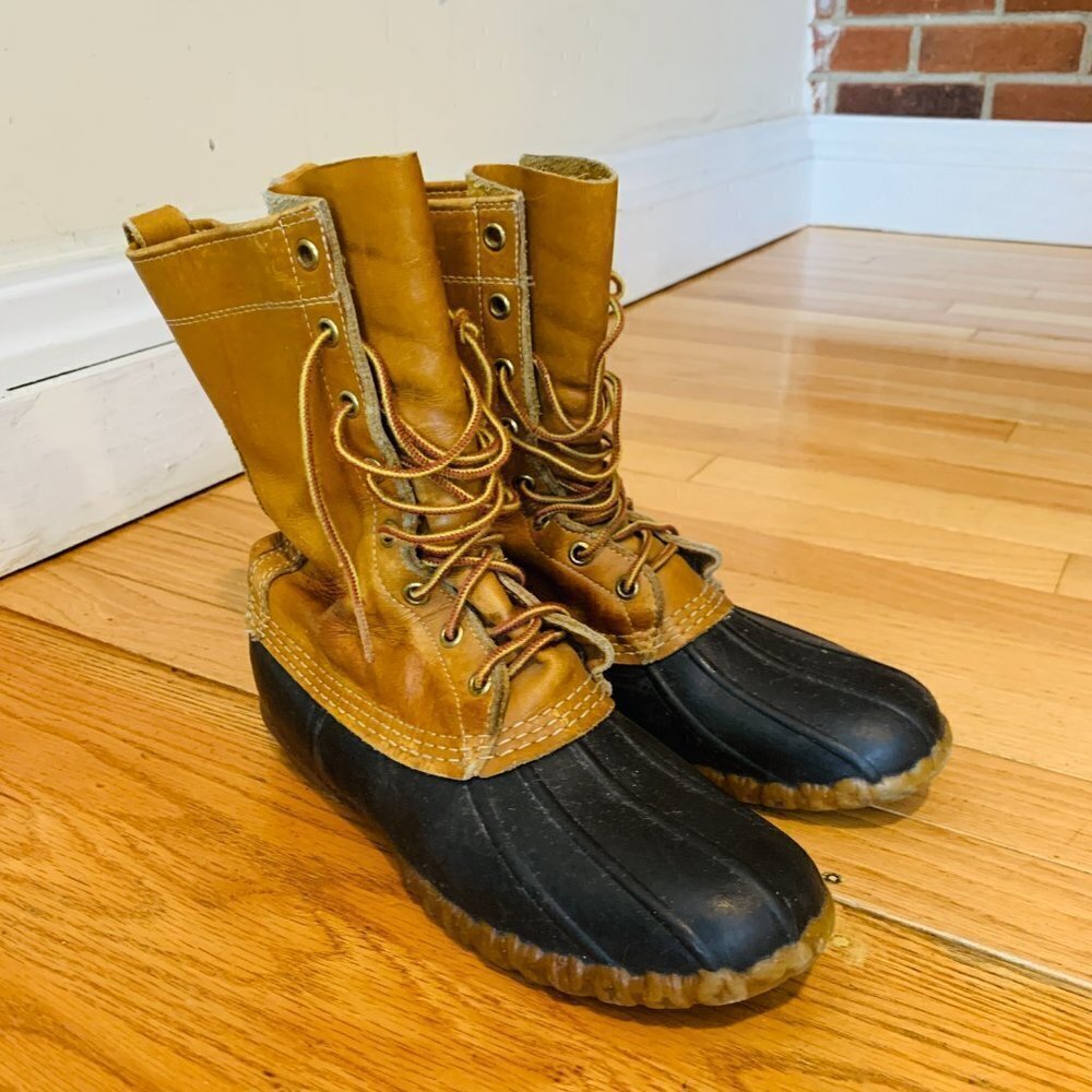 Vintage 1950s LL Bean Bean Main Hunting Boots Leather Rain Made In USA